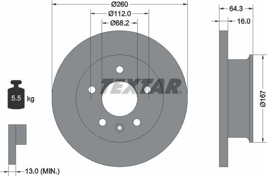 Textar 92055900 - Тормозной диск unicars.by