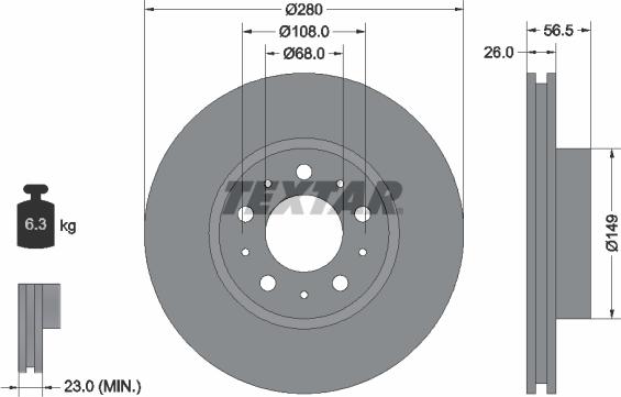 Textar 92055400 - Тормозной диск unicars.by