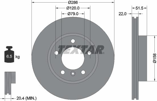 Textar 92055605 - Тормозной диск unicars.by