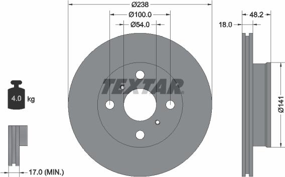 Textar 92055800 - Тормозной диск unicars.by