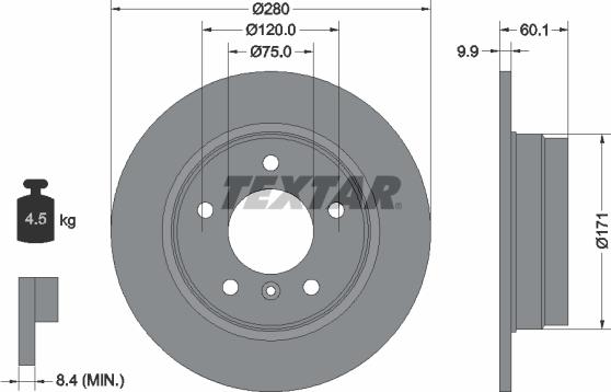 Textar 92055700 - Тормозной диск unicars.by