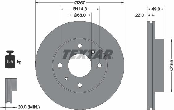 Textar 92056300 - Тормозной диск unicars.by