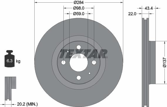 Textar 92053500 - Тормозной диск unicars.by