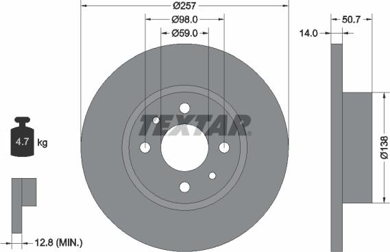 Textar 92053200 - Тормозной диск unicars.by