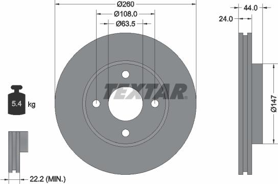 Textar 92064300 - Тормозной диск unicars.by