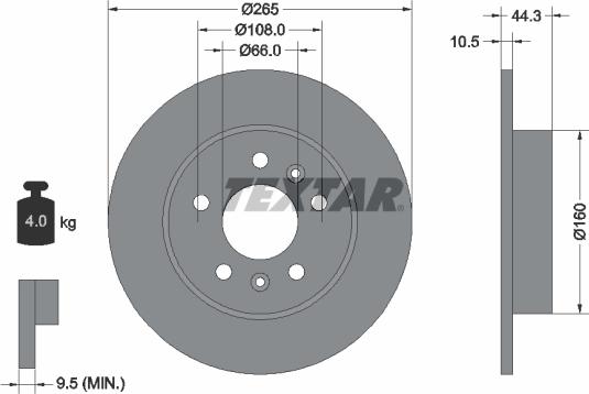 Textar 92065100 - Тормозной диск unicars.by