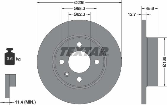 Textar 92065700 - Тормозной диск unicars.by