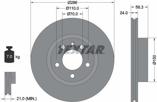 Textar 92066900 - Тормозной диск unicars.by