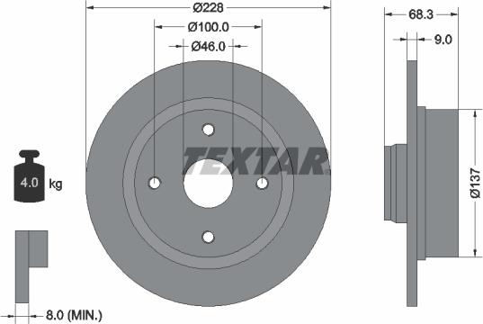 Textar 92066100 - Тормозной диск unicars.by