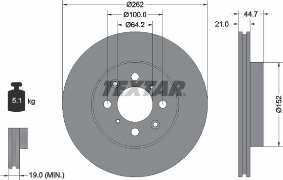 Textar 92060903 - Тормозной диск unicars.by