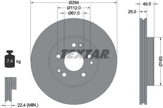 Textar 92060000 - Тормозной диск unicars.by