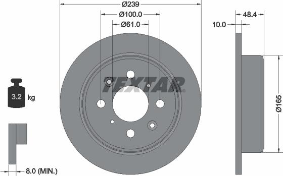 Textar 92060800 - Тормозной диск unicars.by