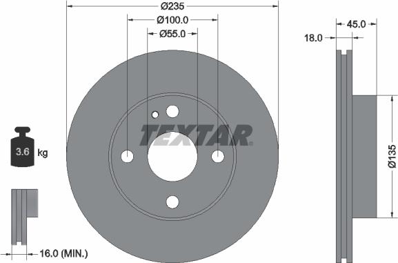 Textar 92061500 - Тормозной диск unicars.by