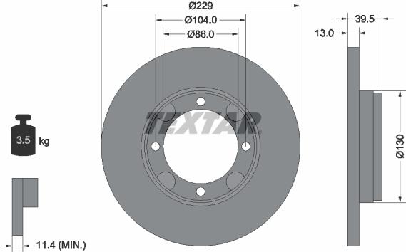 Textar 92062500 - Тормозной диск unicars.by