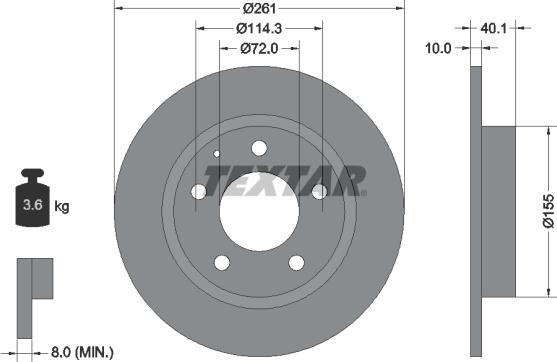 Textar 92062100 - Тормозной диск unicars.by