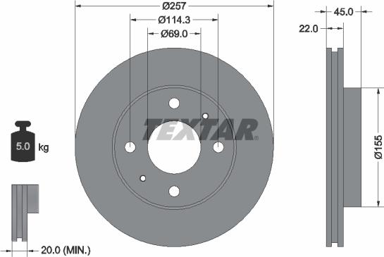 Textar 92062800 - Тормозной диск unicars.by