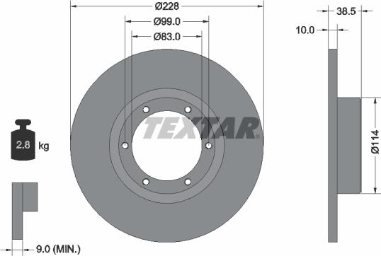 Textar 92009200 - Тормозной диск unicars.by