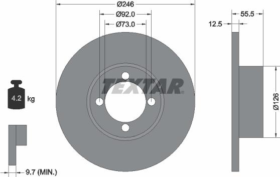 Textar 92010700 - Тормозной диск unicars.by