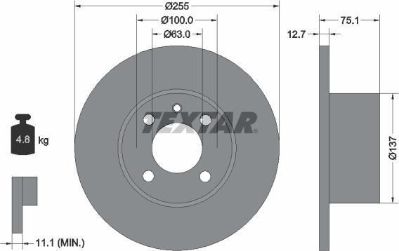 Textar 92011600 - Тормозной диск unicars.by