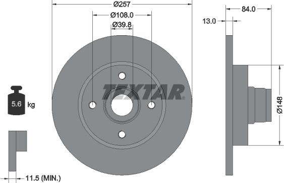 Textar 92012500 - Тормозной диск unicars.by