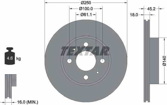 Textar 92080100 - Тормозной диск unicars.by