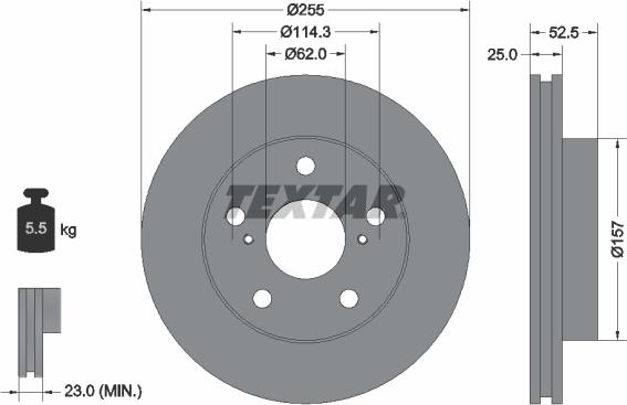 Textar 92080800 - Тормозной диск unicars.by