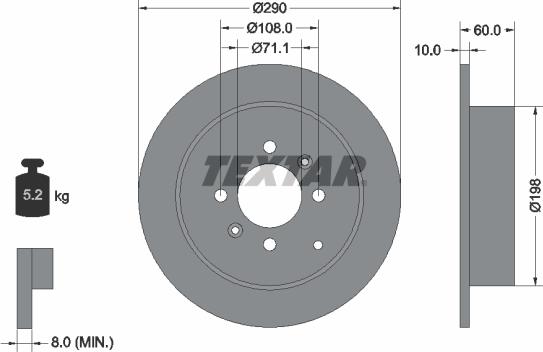 Textar 92080700 - Тормозной диск unicars.by