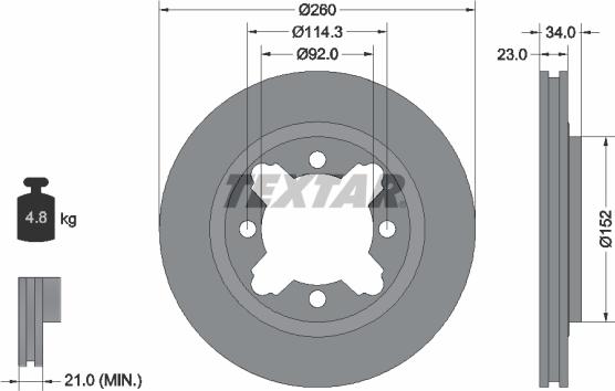 Textar 92081500 - Тормозной диск unicars.by