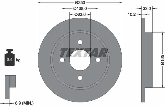 Textar 92088400 - Тормозной диск unicars.by