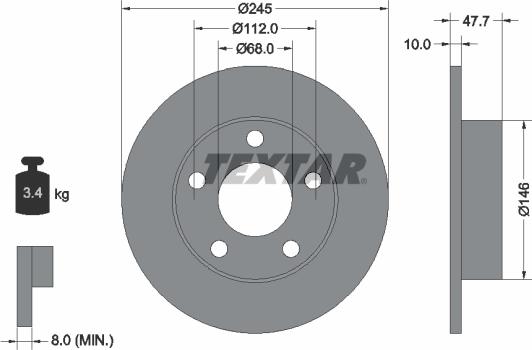 Textar 92088503 - Тормозной диск unicars.by