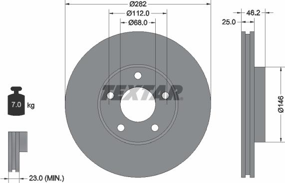 Textar 92083600 - Тормозной диск unicars.by