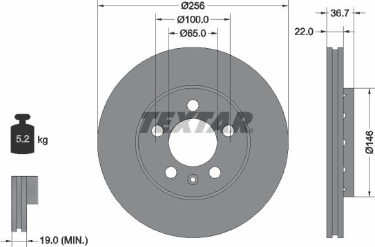 Textar 92082205 - Тормозной диск unicars.by