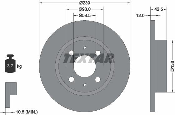 Textar 92039100 - Тормозной диск unicars.by