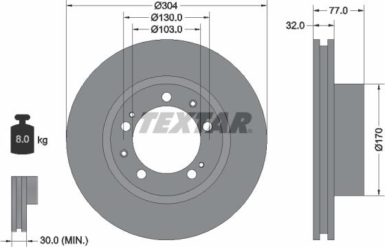 Textar 92039800 - Тормозной диск unicars.by