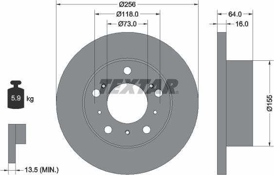 Textar 92034400 - Тормозной диск unicars.by