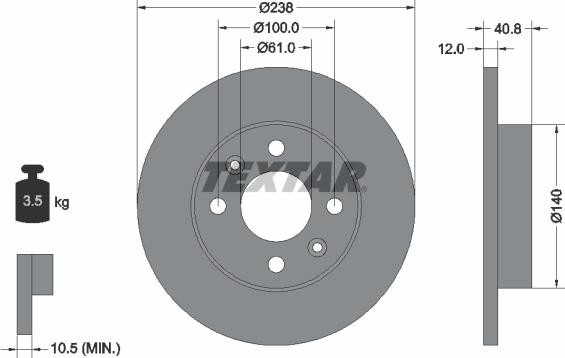 Textar 92036100 - Тормозной диск unicars.by