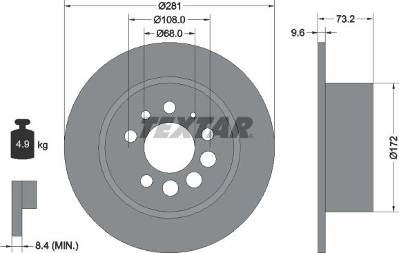 Textar 92031400 - Тормозной диск unicars.by