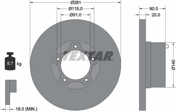 Textar 92031500 - Тормозной диск unicars.by