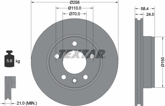 Textar 92038100 - Тормозной диск unicars.by