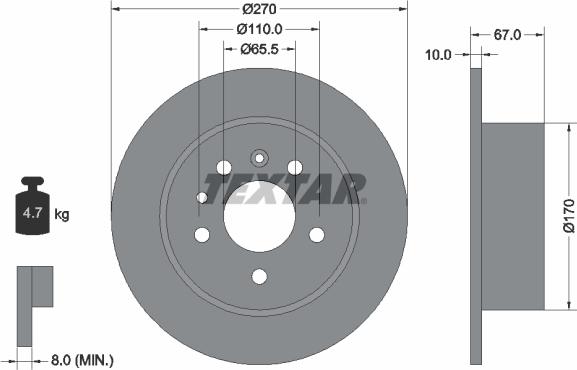 Textar 92038200 - Тормозной диск unicars.by