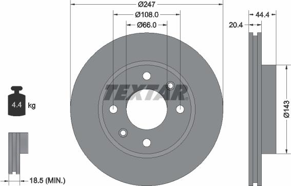 Textar 92033800 - Тормозной диск unicars.by