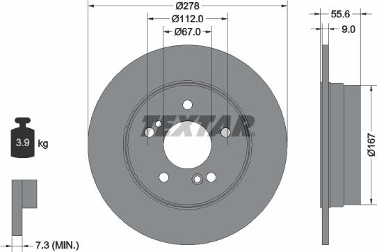 Textar 92032700 - Тормозной диск unicars.by