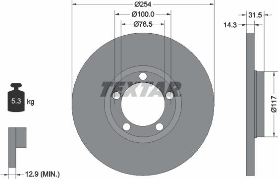 Textar 92037900 - Тормозной диск unicars.by