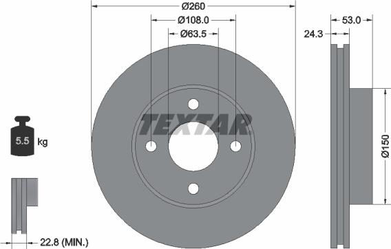 Textar 92037600 - Тормозной диск unicars.by