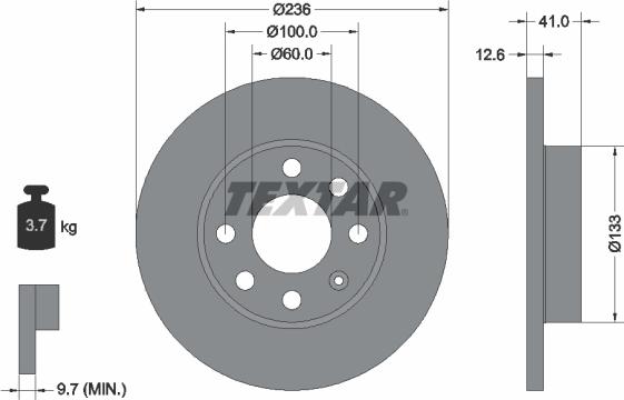 Textar 92020900 - Тормозной диск unicars.by