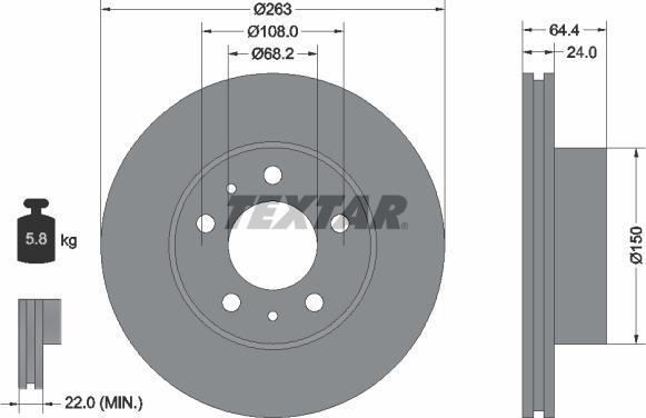 Textar 92021800 - Тормозной диск unicars.by