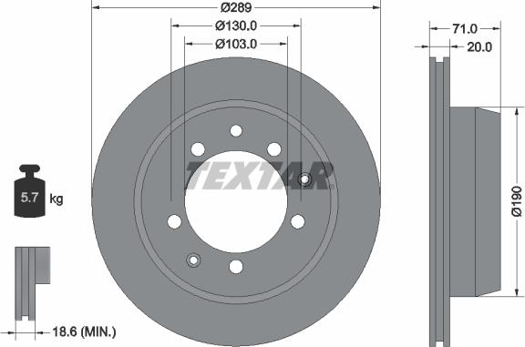 Textar 92021200 - Тормозной диск unicars.by