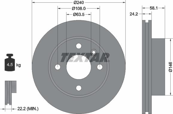 Textar 92022900 - Тормозной диск unicars.by