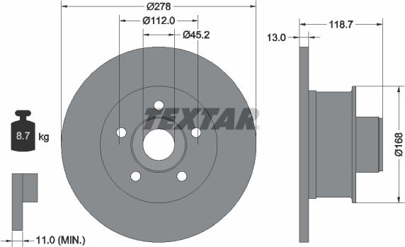 Textar 92022000 - Тормозной диск unicars.by