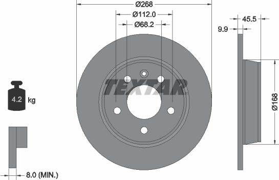 Textar 92074303 - Тормозной диск unicars.by